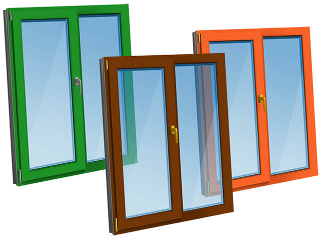 Цветные пластиковые окна - коричневые, серые по доступной цене фото Истра