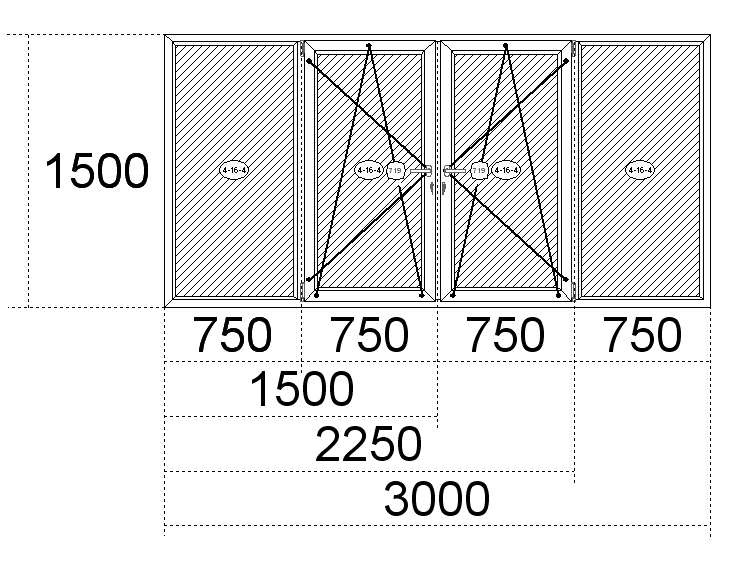 Стандартные окна ПВХ: размеры - высота и ширина Истра